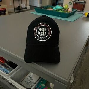 Black Cap with Embellished Logo